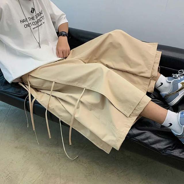 ワイドパンツ メンズ サルエルパンツ 変形 ガウチョパンツ