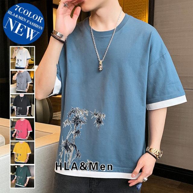 半袖tシャツ メンズ 夏 クルーネック 重ね着風 プリントtシャツ トップス カジュアルtシャツ お兄系の通販はau Pay マーケット 佐々木店舗