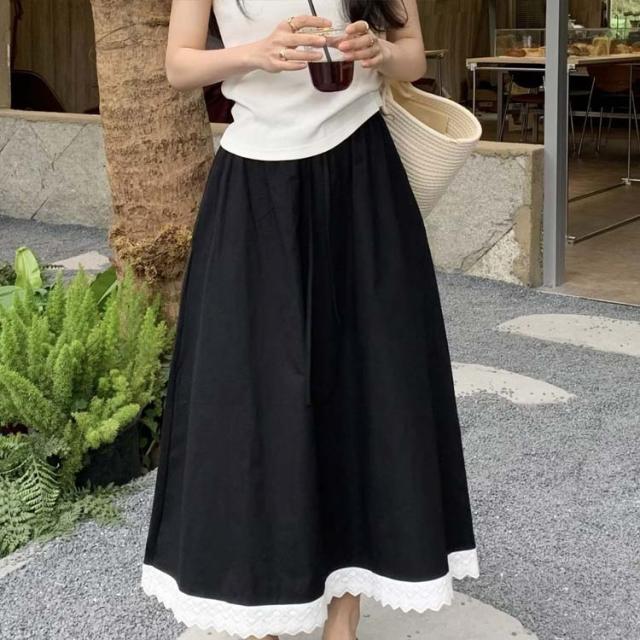 スカート ミモレ丈 ロング レディース 大きいサイズ 夏 ボトムス フレアスカート 花柄 華やか 鮮やか ボタニカル エレガント 上品 ホワイト ピンク グリーン ミ ボリュームタック線画刺しゅうミモレ丈スカート＜大きいサイズ有