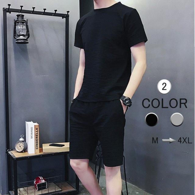 スウェット ジャージ 上下セット メンズ 半袖 セットアップ 2点セット 薄手 ルームウェア Tシャツ パンツ ファッション カジュアルの通販は 5,435円