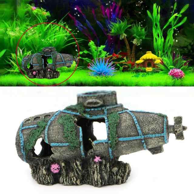 水槽用アクセサリー 潜水艦 置物 水槽景観 魚の隠れ家 水槽小物 水槽