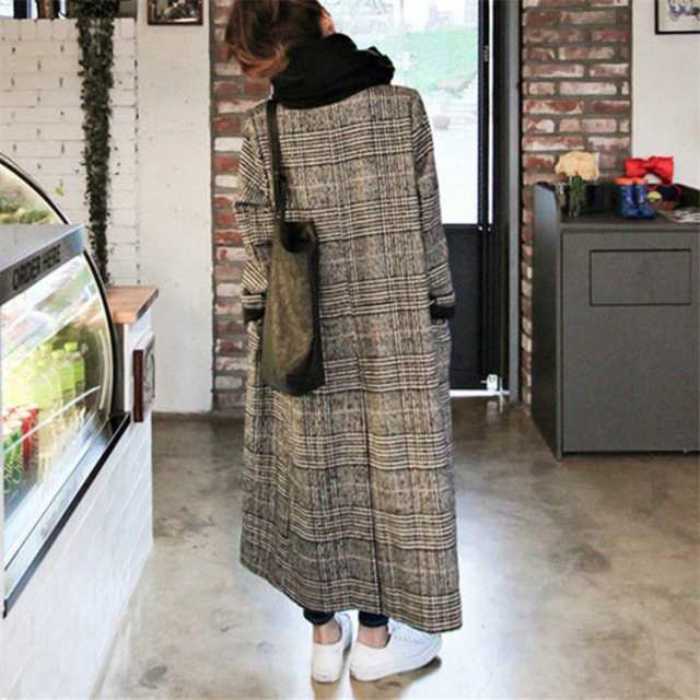 待望の再入荷! 千鳥格子ロングチェスターコートワンボタン 通販