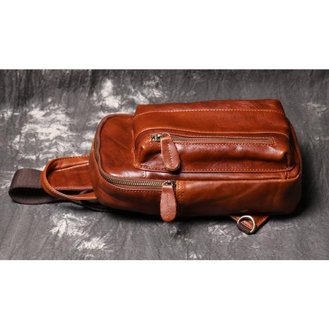 ボディバッグ メンズ 本革 レザー ワンショルダーバッグ 斜め掛けバッグ 2WAY 通学 通勤  左右肩掛け対応 ボディバッグ の通販は