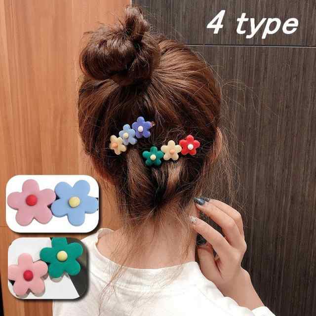 新品 ♡ お花 ヘアクリップ ヘアピン ブラック ワイヤー 和装 七五三 にも◎