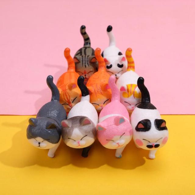 猫 置物 ネコちゃん 9匹セット ねこ 動物置物 カー用品 カー
