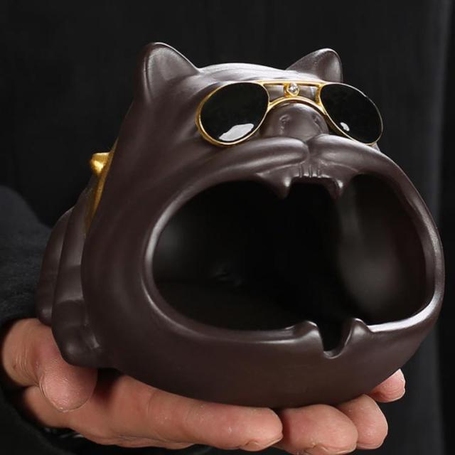 卓上灰皿 灰皿 ドッグ 置物 いぬ 動物置物 タバコ 煙草 アッシュトレイ