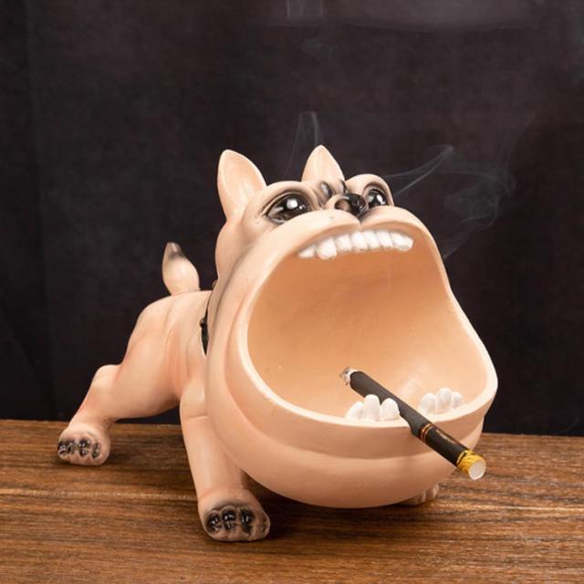 卓上灰皿 灰皿 ドッグ 置物 いぬ 動物置物 タバコ 煙草 アッシュトレイ