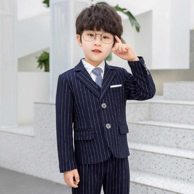 【7点セット】160　スーツ　卒業式　男子　フォーマル　紺　ネイビー 卒業式 スーツ 男の子 140 150 160 170 180 小学生 細身