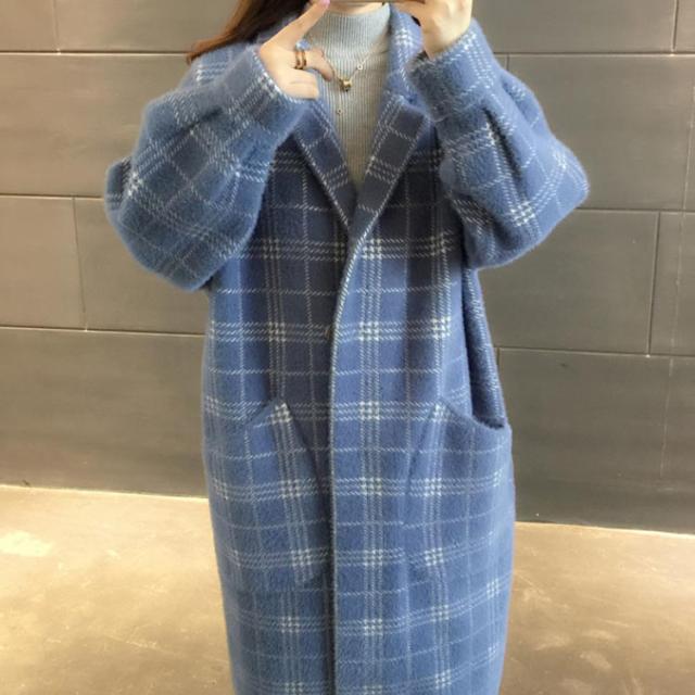 全6色×4サイズ！起毛素材 ロングコート ロングカーディガン レディース アウター コート コーディガン チェック柄 ニットカーディガン ロング丈 ふ 全6色×4サイズ！起毛素材 ロングコート ロングカーディガン