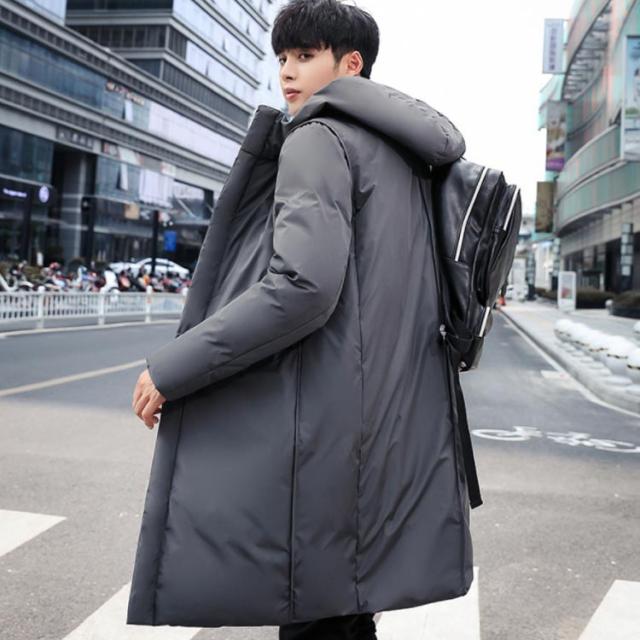 ダウンコート メンズ ダウン コート ロングダウンコート 90％ダウン 防寒 防風 ベンチコート アウター フード付き 帽子 紳士 冬