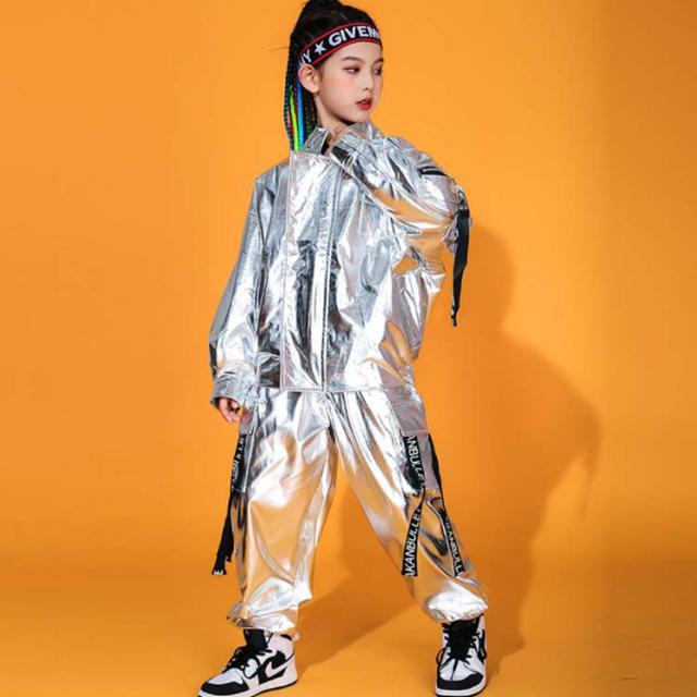 キッズ ダンス衣装 キラキラ セットアップ ヒップホップ ジャケット