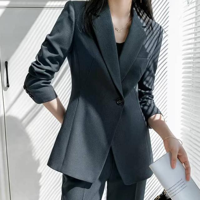 スーツセット レディース ジャケット パンツ セットアップスーツ セレモニー 大人 女性 セットアップ 長袖 上下セット フォーマルスーツ テーパード スーツ ロング セレモニースーツ パンツスーツ ビジネス オフィス ボタン_3