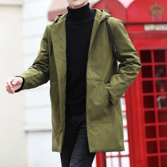 全3色×8サイズ！トレンチコート メンズ ミリタリーコート フード付き