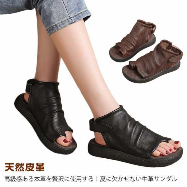 サンダル レディース シューズ 本革 春 ファッション 美脚 ナチュラル 春夏 牛革 おしゃれ 歩きやすい レザーサンダル 革サンダル 美脚 歩きやすい カジュアル 夏 柔らかい 仕事 通勤 大人女性 シューズ サンダル 送料無料
