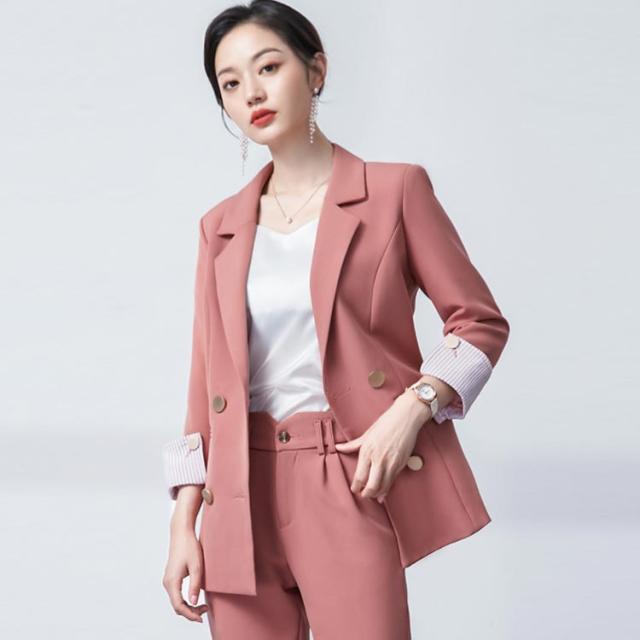 未使用♥麻100%】ダブルボタン テーラード パンツスーツ 涼しい背抜き