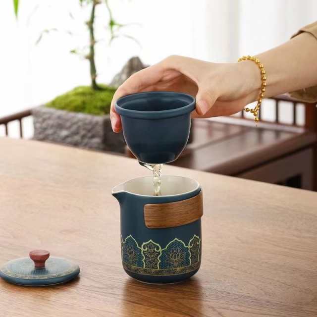 6点セット 茶器セット 煎茶道具 煎茶器セット 茶筒 カップ 茶壷セット 収納ケース付き 携帯式 中国茶器セット 陶器 ギフト プレゼント  贈の通販はau PAY マーケット - かえで屋 | au PAY マーケット－通販サイト