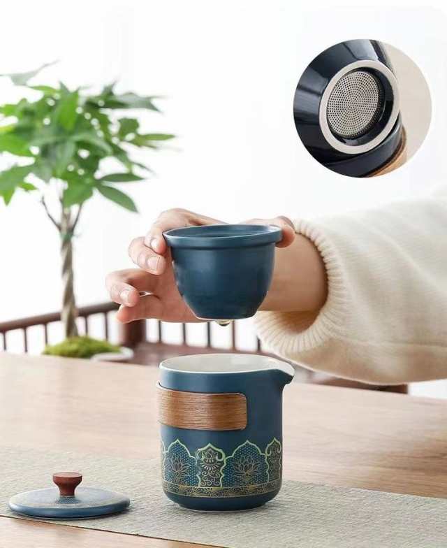 6点セット 茶器セット 煎茶道具 煎茶器セット 茶筒 カップ 茶壷セット 収納ケース付き 携帯式 中国茶器セット 陶器 ギフト プレゼント  贈の通販はau PAY マーケット - かえで屋 | au PAY マーケット－通販サイト