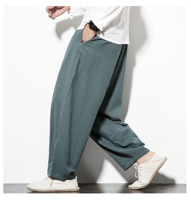 ボトムス イッセイ・ミヤケ サルエルパンツ ビンテージ 麻 リネン