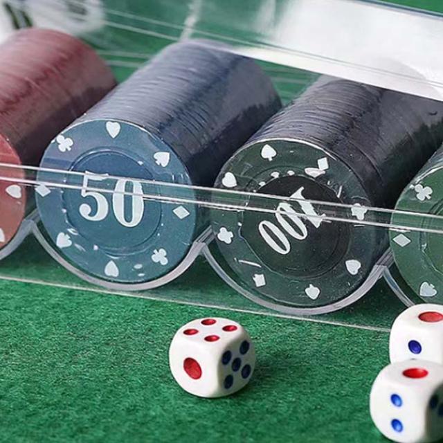 ポーカーチップ 100枚セット 数字付き 5色 ゲーム用 ゲーム