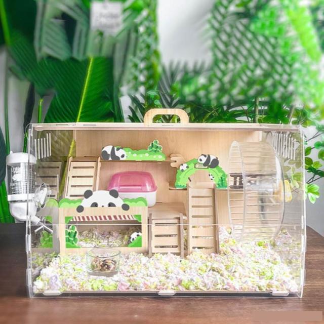 ペットハウス 組立式 アクリル 持ち運びやすい 透明 ハムスター