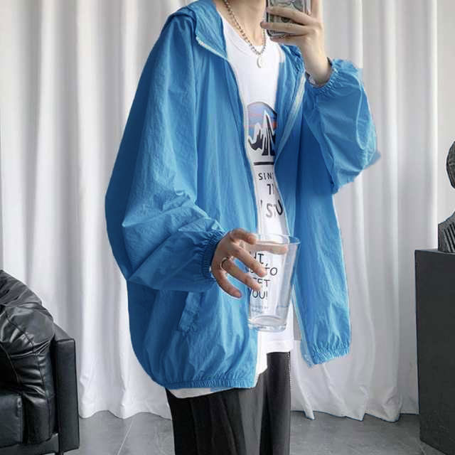 パーカー 薄手 メンズ uvカット 無地 ドライメッシュ 吸汗速乾涼しい