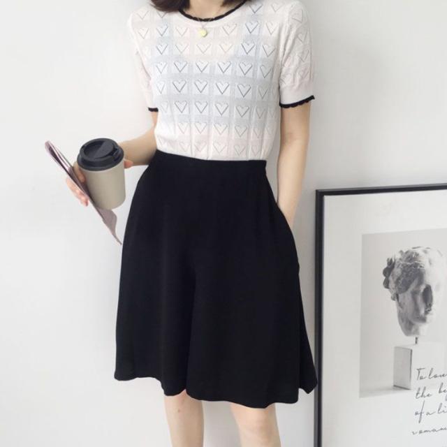 シフォン キュロット パンツ ドット柄 レディース ショート