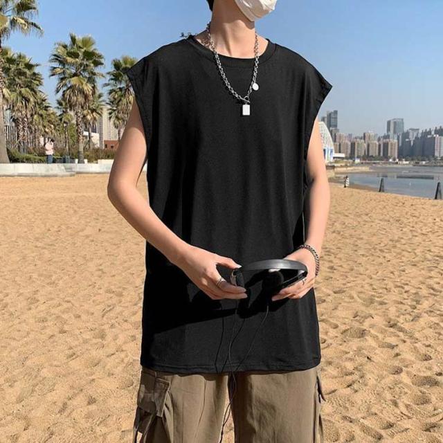 2点セット ノースリーブ Tシャツ メンズ 全12色 タンクトップ