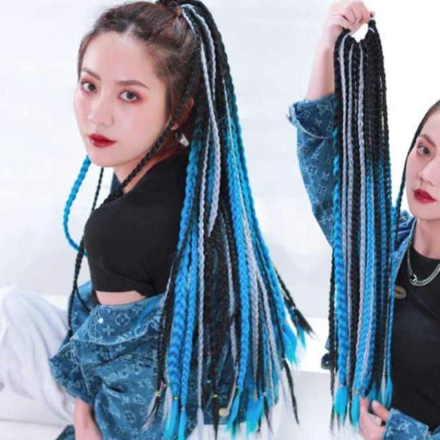 匿名配送　限定2本set ブレイズエクステ　ヘアゴムエクステ ポイントエクステ Amazon.co.jp: ウィッグ専門店クラッセ ブレイズ毛束 2本セット