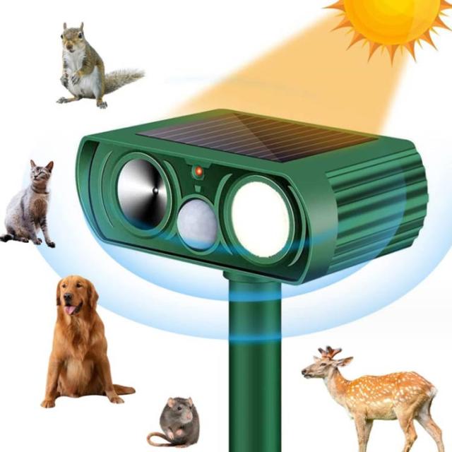 猫よけ対策 超音波 ソーラー式 ライト付き 庭 センサー 強力 音 動物