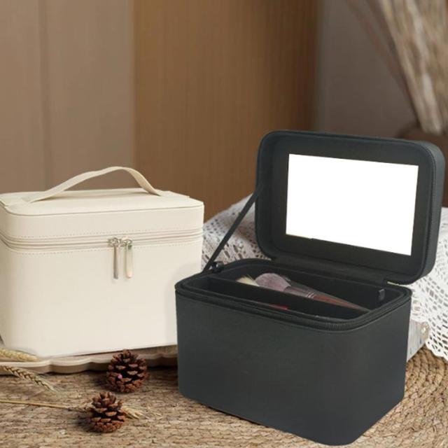 ボックス 2段 収納 鏡付き プロ用 コスメボックス 持ち運び 化粧箱