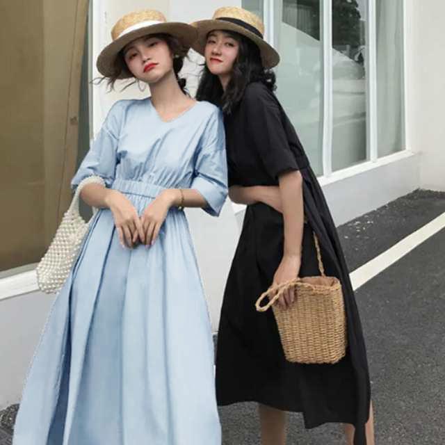 Vネック フレア ワンピース ロング Aライン classicalelf ワンピース 大人のAラインシルエット。前後2way深V