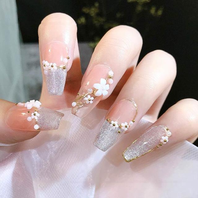 コルク半ネイルパーツ 桜の花 ジルコニア ネイルパーツ ハンドメイド 封入 さくら ジルコニア
