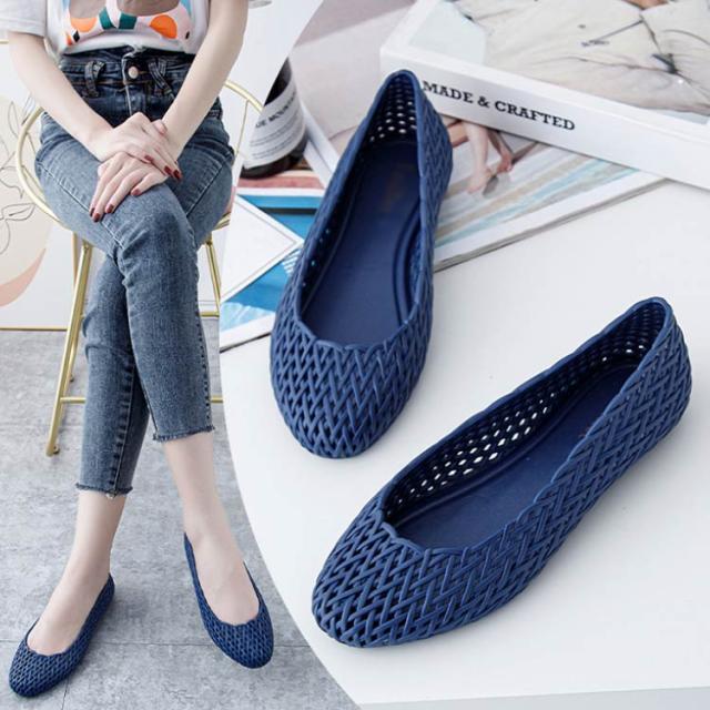 フラットパンプス ラバーサンダル ぺたんこサンダル レディース