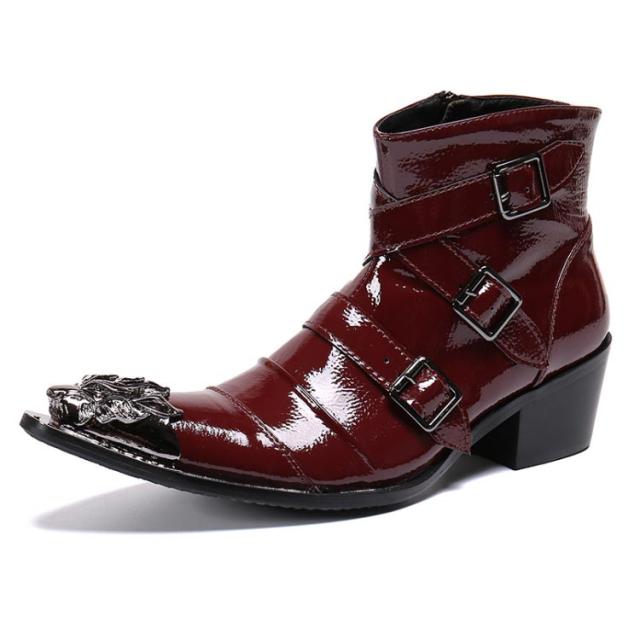 ステージ衣装 本革 ドレスブーツ 2種 渋谷系 ベルト ヒール ドレス