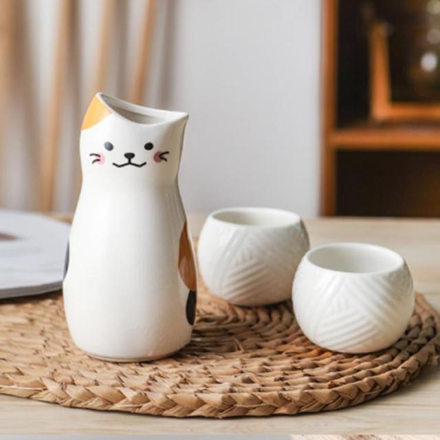 可愛い ねこちゃん 日本酒 ぐい呑み とっくり おちょこセット 3点