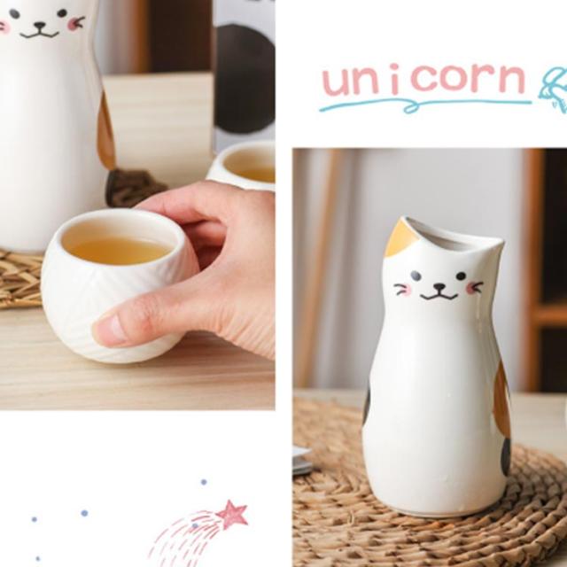 可愛い ねこちゃん 日本酒 ぐい呑み とっくり おちょこセット 3点