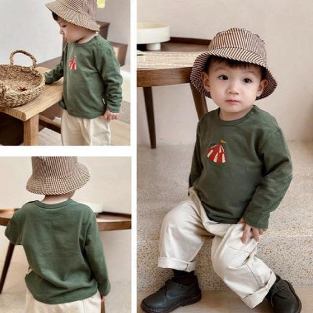 シンプル 男の子 Tシャツ 女の子 【2枚セット】ベビー 長袖tシャツ 赤ちゃん 80 トップス 子供服 ロンT カットソー プリント 綿 90 100 110 120 cm 【2枚セット】ベビー カジュアル 保育園 幼稚園 ベビー服 コットン Tシャツ