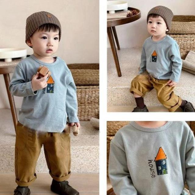 シンプル 男の子 Tシャツ 女の子 【2枚セット】ベビー 長袖tシャツ 赤ちゃん 80 トップス 子供服 ロンT カットソー プリント 綿 90 100 110 120 cm 【2枚セット】ベビー カジュアル 保育園 幼稚園 ベビー服 コットン Tシャツ