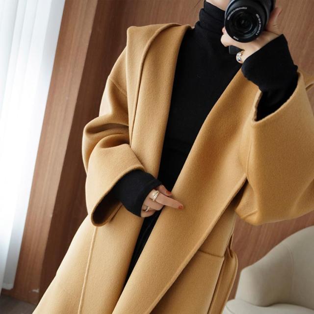 ウールコート 秋冬 膝下丈 コート ウール100% ガウンコート チェスター