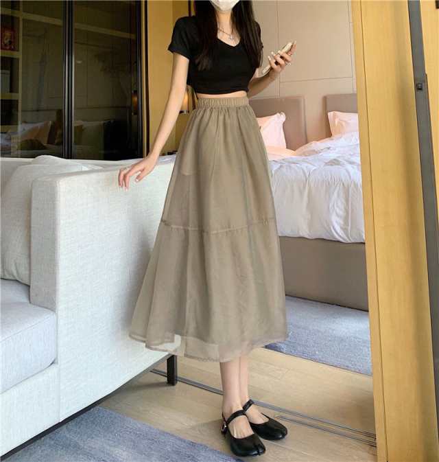 チュールスカート ロング スカート レディース フレアスカート