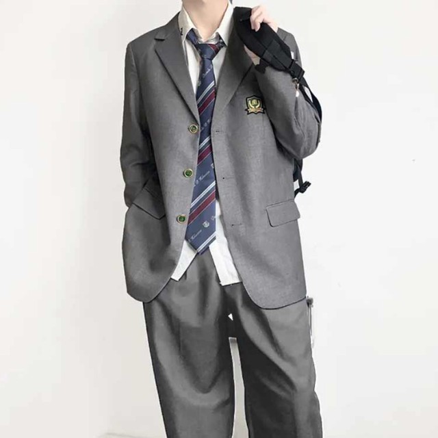 高校 制服 セット 男子 高校制服 ブレザー 4点セット スクールジャケット ロングパンツ スクールシャツ ネクタイ スーツ コート フォーマル  学生服 高校生 男子中学生 学生服 大きいサイズ 文化祭 入学式 卒業式 黒 紺 灰 S M L XL 2XL 3XLの通販はau PAY