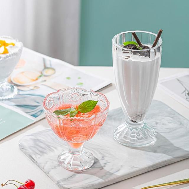 【6個セット】 デザートカップ ファンテン ガラス パフェグラス アイスカップ デザートグラス グラス 強化ガラス 食洗機対応 食器 エンボスグラス カップ 脚付き 小鉢 サンデー パフェ おしゃれ かわいい カフェ 喫茶店 業務用 来客用 アイスクリーム・デザートカップ