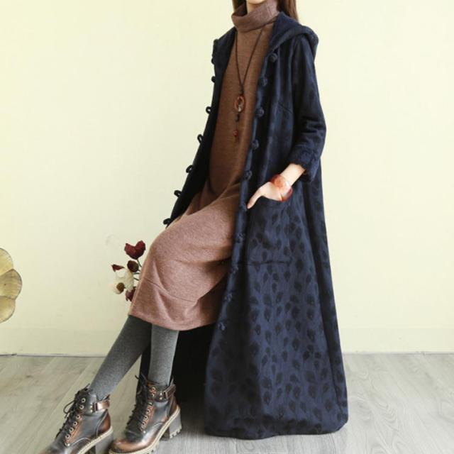 綿麻コート ロング フレアコート レディース 超ロングコート 裏起毛