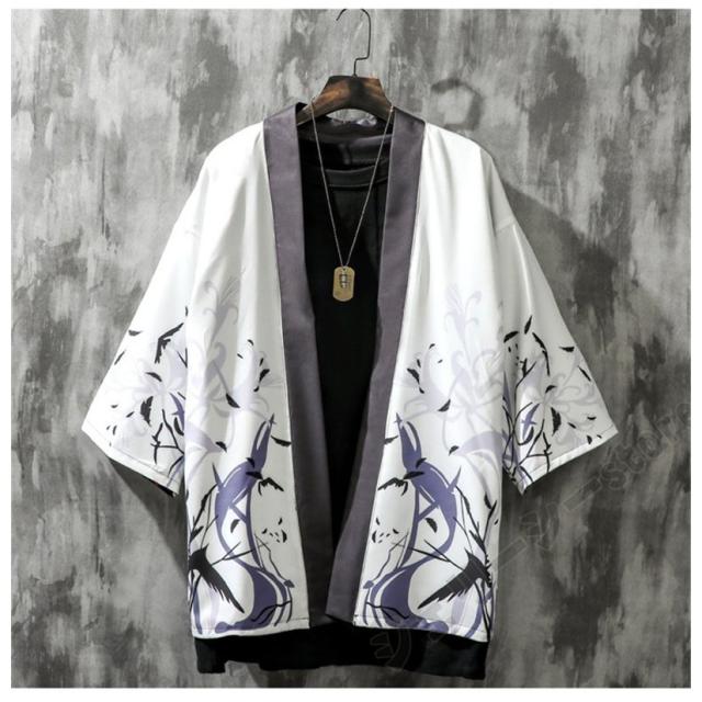 羽織 着物 メンズ ロングカーディガン アウター リネンコート 綿麻