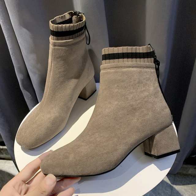ストレッチブーツ ショートブーツ ソックス風 ショートブーツ