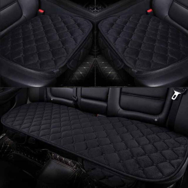 TTMiku 3点セット カーシートカバー クッション フロントシートとバックシート用 コットンリネン 通気性 快適 滑り止め ゴ 並行輸入品 TTMiku 2個 カーシートクッション フロントシート用 3Dソフトリネン