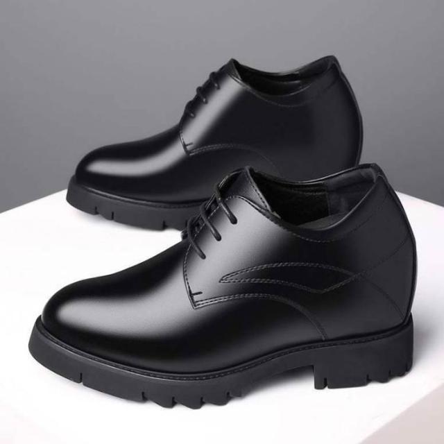シークレットシューズ レースアップ シークレットシューズ 12cm フォーマルシューズ 背が高くなる靴 革靴 ビジネスシューズ 紳士靴 紐靴 レザーシューズ 結婚式 ドレスシューズ 歩きやすい 防滑 滑りにくい 黒 ブラック_4