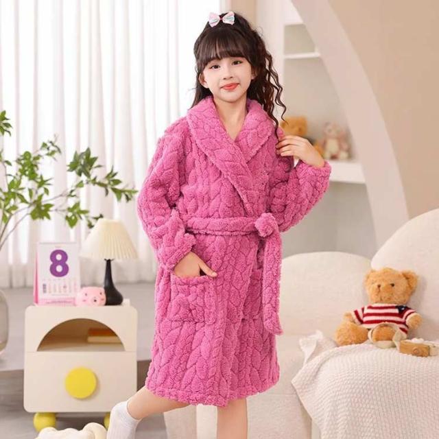 ナイトローブ パジャマ 子供 もこもこ ルームウェア 防寒 女の子 男の子 ふわふわ 着る毛布 もこもこ キッズ 冬 裏起毛 フワフワ 可愛い 防寒  寝巻き 部屋着 子供パジャマ 寝冷え対策 ルームウエア こども服 子供用 スマーフ パジャマ 子供服 秋冬 もこもこ ベビー パジャマ 裏起毛 ワンピースパジャマ 寝間着 - ベルベットの寝間着