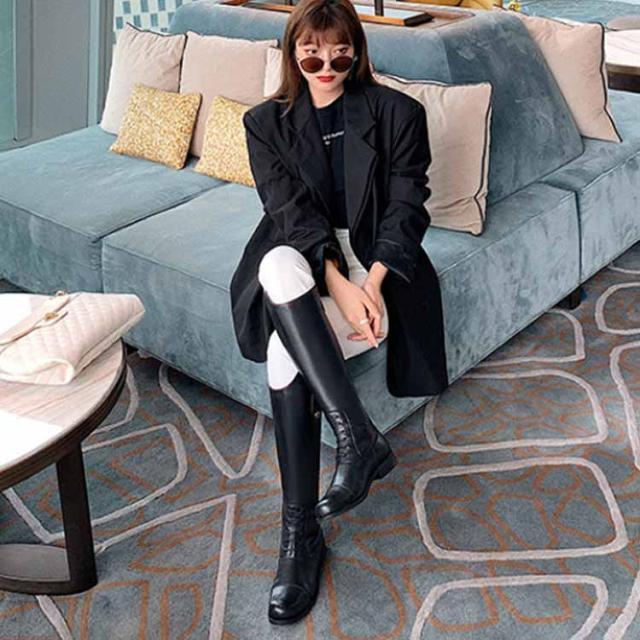 ロングブーツ レディース ジョッキーブーツ くしゅくしゅブーツ ローヒール 防寒 痛くない 歩きやすい 大きいサイズ 小さいサイズ 黒 秋 冬 ブーツ ロングブーツ レディース カジュアルシューズ くしゅくしゅ ブーツ