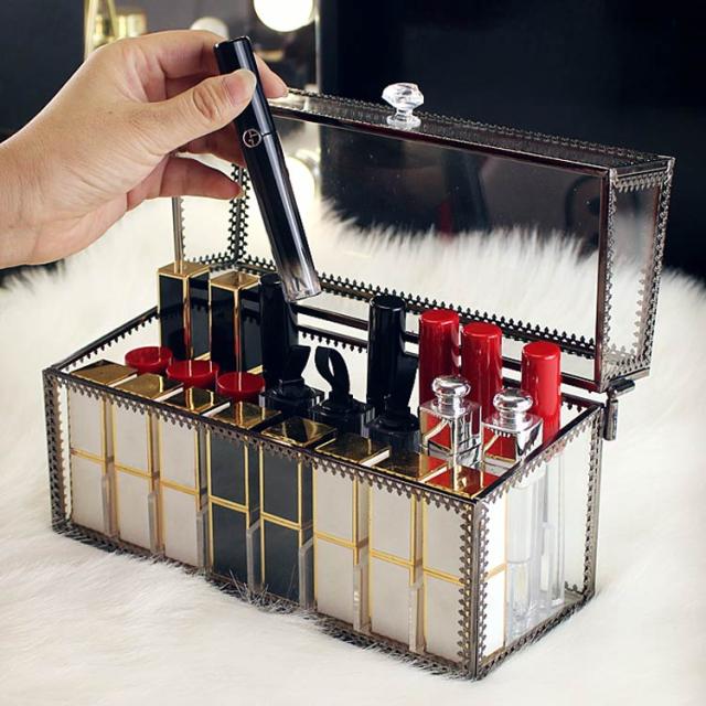 メイクボックス 化粧品 箱 仕切り 蓋つき リップ収納 口紅収納 収納 ドレッサー お手入れ 可愛い 便利 小物 ホワイト ブラック ピンク掃除 香水 ゴージャス 用品 Amazon.co.jp: N&Z 口紅収納ケース リップ収納スタンド 24